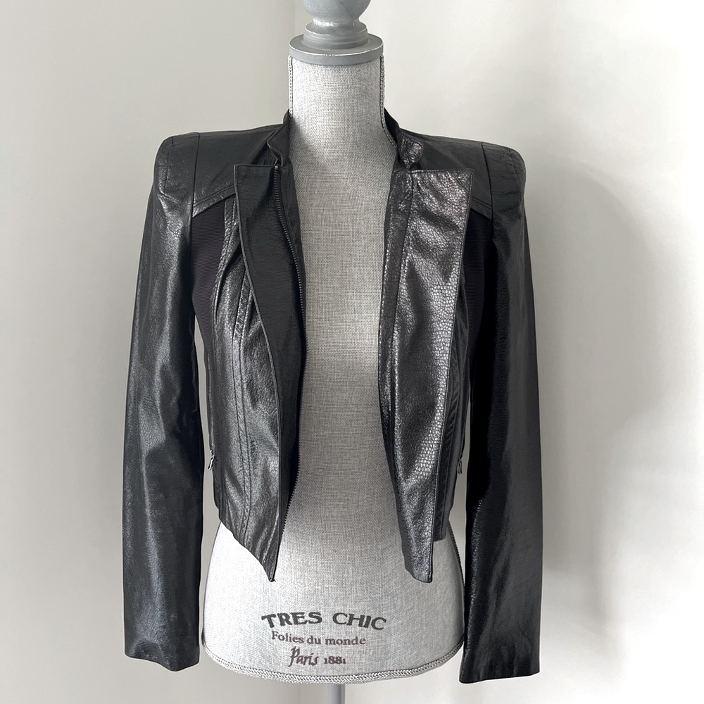 🇨🇦 Black Shiny Bomber Jacket ~ SIZE S 🖤